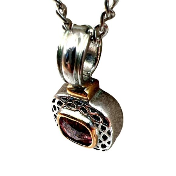 Vintage Silver & Crystal Beaded Bracelet With Pink Stone Pendant Necklace Set. - Picture 11 of 16